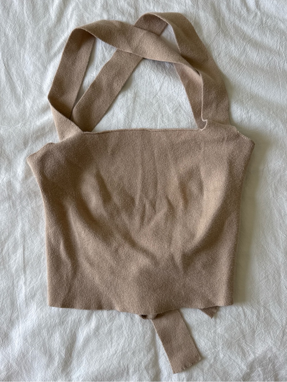 Cropped Tank Top in Taupe